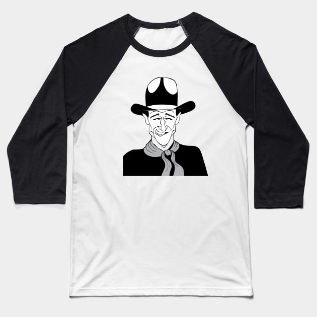 CLASSIC WESTERN COWBOY MOVIE STAR Baseball T-Shirt by cartoonistguy